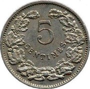 Luxembourg 5 Centimes Guillaume IV 1908 KM# 26 5 CENTIMES coin reverse Luxembourg 5 Centimes Guillaume IV 1908 KM# 26 5 CENTIMES coin reverse