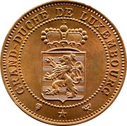 Luxembourg 5 Centimes Regence Du Duc Adolphe De Nassau 1889 (fr) Rare KM# E13 GRAND-DUCHE DE LUXEMBOURG coin obverse Luxembourg 5 Centimes Regence Du Duc Adolphe De Nassau 1889 (fr) Rare KM# E13 GRAND-DUCHE DE LUXEMBOURG coin obverse