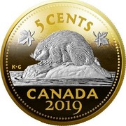 Canada 5 Cents Beaver 2019 5 CENTS CANADA DATE coin reverse Canada 5 Cents Beaver 2019 5 CENTS CANADA DATE coin reverse