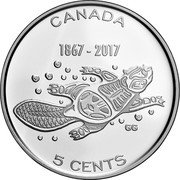 Canada 5 Cents Our Home and Native Land 2017 Proof CANADA 5 CENTS coin reverse Canada 5 Cents Our Home and Native Land 2017 Proof CANADA 5 CENTS coin reverse