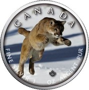 Canada 5 Dollars Cougar - Wildlife 2019 CANADA FINE SILVER 1 OZ ARGENT PUR coin reverse