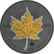 Canada 5 Dollars Four Seasons - Maple Leaf sprinkled with Gold powder 2017 BU CANADA 9999 9999 FINE SILVER 1 OZ ARGENT PUR coin reverse Canada 5 Dollars Four Seasons - Maple Leaf sprinkled with Gold powder 2017 BU CANADA 9999 9999 FINE SILVER 1 OZ ARGENT PUR coin reverse