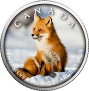 Canada 5 Dollars On the Trails of Wildlife - Red Fox 2019 CANADA FINE SILVER 1 OZ ARGENT PUR coin reverse