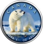 Canada 5 Dollars Polar Bear 2019 CANADA FINE SILVER 1 OZ ARGENT PUR coin reverse