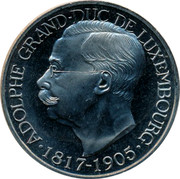 Luxembourg 5 ECU Adolf Grand Duke 1997 UNC X# 77 ADOLPHE GRAND-DUC DE LUXEMBOURG 1817-1905 coin obverse Luxembourg 5 ECU Adolf Grand Duke 1997 UNC X# 77 ADOLPHE GRAND-DUC DE LUXEMBOURG 1817-1905 coin obverse