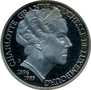 Luxembourg 5 ECU Charlotte 1996 UNC X# 63 CHARLOTTE GRANDE-DUCHESSE DE LUXEMBOURG 1896-1985 coin obverse