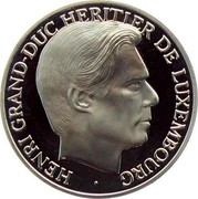 Luxembourg 5 ECU Henri Grand-duc 1998 X# 85 HENRI GRAND-DUC HERITIER DE LUXEMBOURG coin obverse Luxembourg 5 ECU Henri Grand-duc 1998 X# 85 HENRI GRAND-DUC HERITIER DE LUXEMBOURG coin obverse