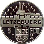 Luxembourg 5 ECU Henri Grand-duc 1998 X# 85 LËTZEBUERG 5 ECU 1998 coin reverse Luxembourg 5 ECU Henri Grand-duc 1998 X# 85 LËTZEBUERG 5 ECU 1998 coin reverse