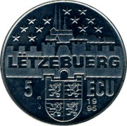 Luxembourg 5 ECU Jean & Josephine-Charlotte 1995 UNC X# 56 LËTZEBUERG 5 ECU 1995 coin reverse Luxembourg 5 ECU Jean & Josephine-Charlotte 1995 UNC X# 56 LËTZEBUERG 5 ECU 1995 coin reverse