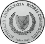 Cyprus 5 Euro 50th Anniversary of the Republic of Cyprus 2010 Proof KM# 94 ΚΥΠΡΙΑΚΗ ΔΗΜΟΚΡΑΤΙΑ KIBRIS CUMHURIYETI 1960 1960-2010 coin obverse Cyprus 5 Euro 50th Anniversary of the Republic of Cyprus 2010 Proof KM# 94 ΚΥΠΡΙΑΚΗ ΔΗΜΟΚΡΑΤΙΑ KIBRIS CUMHURIYETI 1960 1960-2010 coin obverse