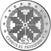 Cyprus 5 Euro Cyprus EU Presidency 2012 Proof KM# 98 € 5 CYPRUS UE PRESIDENCY coin reverse Cyprus 5 Euro Cyprus EU Presidency 2012 Proof KM# 98 € 5 CYPRUS UE PRESIDENCY coin reverse