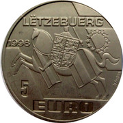 Luxembourg 5 EURO Echternach 1998 Unc X# 86 LËTZEBUERG 1998 5 EURO coin reverse Luxembourg 5 EURO Echternach 1998 Unc X# 86 LËTZEBUERG 1998 5 EURO coin reverse