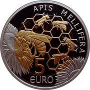 Luxembourg 5 Euro European Bee 2013 Proof KM# 127 APIS MELLIFERA 5 EURO coin reverse Luxembourg 5 Euro European Bee 2013 Proof KM# 127 APIS MELLIFERA 5 EURO coin reverse