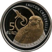 Luxembourg 5 Euro Tower Falcon 2009 Proof KM# 109 FAUCON CRÉCERELLE 5 EURO TURMFALKE coin reverse