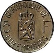 Luxembourg 5 F Charlotte 1962 Pattern strike - Rare KM# E62 GRAND-DUCHE DE 5 F JNL LUXEMBOURG coin reverse