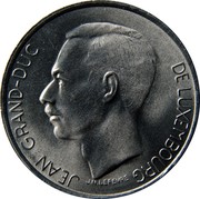 Luxembourg 5 Francs Jean 1976 KM# 56 JEAN GRAND-DUC DE LUXEMBOURG J.N.LEVEVRE coin obverse