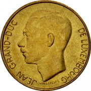 Luxembourg 5 Francs Jean 1990 KM# 65 JEAN GRAND-DUC DE LUXEMBOURG J.N. LEFEVRE coin obverse