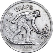 Luxembourg 5 Frang Charlotte 1942 (fr) Essai - Rare 5 FRANG 1942 coin reverse Luxembourg 5 Frang Charlotte 1942 (fr) Essai - Rare 5 FRANG 1942 coin reverse