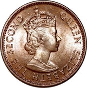 Cyprus 5 Mils Elizabeth II - 1st portrait 1955 KM# 34 QUEEN ELIZABETH THE SECOND coin obverse