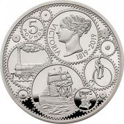 UK 5 Pounds Victoria Crown (Piedfort) 2019 Proof 5 POUNDS VICTORIA 1819-2019 JB coin reverse UK 5 Pounds Victoria Crown (Piedfort) 2019 Proof 5 POUNDS VICTORIA 1819-2019 JB coin reverse