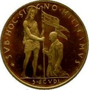 Malta 5 Scudo X# 66 Decimal Coinage CVB∙HOC∙SIGNO∙MILIIAMVS 5∙SCVDI coin reverse Malta 5 Scudo X# 66 Decimal Coinage CVB∙HOC∙SIGNO∙MILIIAMVS 5∙SCVDI coin reverse