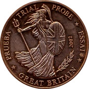 UK 5 ¢ Trial Probe 2002 PRUEBA TRIAL PROBE ESSAI GREAT BRITAIN 2002 coin obverse UK 5 ¢ Trial Probe 2002 PRUEBA TRIAL PROBE ESSAI GREAT BRITAIN 2002 coin obverse