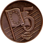 UK 5 ¢ Trial Probe 2002 5 ¢ SPECIMEN coin reverse UK 5 ¢ Trial Probe 2002 5 ¢ SPECIMEN coin reverse