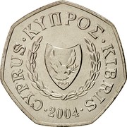 Cyprus 50 Cents Abduction of Europa 2004 KM# 66 CYPRUS ∙ ΚΥΠΡΟΣ ∙ KIBRIS 1960 ∙ 2004 ∙ coin obverse