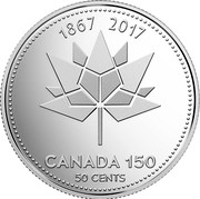 Canada 50 Cents (Canada 150 Logo) CANADA 1867-2017 50 CENTS coin reverse Canada 50 Cents (Canada 150 Logo) CANADA 1867-2017 50 CENTS coin reverse