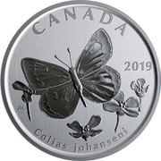 Canada 50 Cents Colias johanseni 2019 BU 2019 CANADA COLIAS JOHANSENI JK coin reverse Canada 50 Cents Colias johanseni 2019 BU 2019 CANADA COLIAS JOHANSENI JK coin reverse
