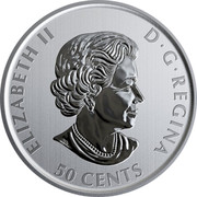 Canada 50 Cents Moxostoma hubbsi 2019 BU 50 CENTS ELIZABETH II D G REGINA SB coin obverse Canada 50 Cents Moxostoma hubbsi 2019 BU 50 CENTS ELIZABETH II D G REGINA SB coin obverse