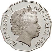Australia 50 Cents Student Design 2004 KM# 694a ELIZABETH II AUSTRALIA 2004 coin obverse