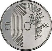 Cyprus 50 Cents XXIV Summer Olympic Games 1988 Seoul 1988 KM# 60 50 coin reverse Cyprus 50 Cents XXIV Summer Olympic Games 1988 Seoul 1988 KM# 60 50 coin reverse