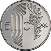 Cyprus 50 Cents XXIV Summer Olympic Games 1988 Seoul 1988 Proof KM# 60a 50 coin reverse