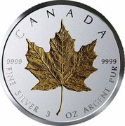 Canada 50 Dollars Gold Maple Leaf 40th Anniversary 2019 CANADA 9999 FINE SILVER 3 OZ ARGENT PUR 9999 coin reverse Canada 50 Dollars Gold Maple Leaf 40th Anniversary 2019 CANADA 9999 FINE SILVER 3 OZ ARGENT PUR 9999 coin reverse