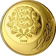 Estonia 50 Krooni 90th anniversary of the Estonia 2008 Proof KM# 50 2008 coin obverse Estonia 50 Krooni 90th anniversary of the Estonia 2008 Proof KM# 50 2008 coin obverse