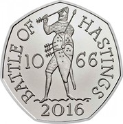 UK 50 Pence (The Battle of Hastings) BATTLE OF HASTINGS 10 66 JB 2016 coin reverse UK 50 Pence (The Battle of Hastings) BATTLE OF HASTINGS 10 66 JB 2016 coin reverse
