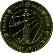 Latvia 50 ¢ Trial Essai 2003 PRUEBA TRIAL ESSAI PROBE LATVIJAS REPUBLIKA 2003 coin obverse Latvia 50 ¢ Trial Essai 2003 PRUEBA TRIAL ESSAI PROBE LATVIJAS REPUBLIKA 2003 coin obverse