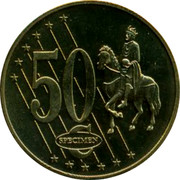 Latvia 50 ¢ Trial Essai 2003 50 ¢ SPECIMEN coin reverse Latvia 50 ¢ Trial Essai 2003 50 ¢ SPECIMEN coin reverse