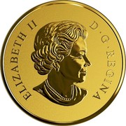 Canada 500 Dollars Gold Maple Leaf 40th Anniversary 2019 ELIZABETH II D • G • REGINA coin obverse Canada 500 Dollars Gold Maple Leaf 40th Anniversary 2019 ELIZABETH II D • G • REGINA coin obverse