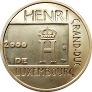 Luxembourg 500 Francs Coronation of Henri 2000 (qp) Proof KM# 74 HENRI GRAND-DUC DE LUXEMBOURG 2000 QP coin reverse