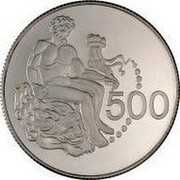 Cyprus 500 Mils Hercules & Nemean lion 1975 Proof KM# 44a 500 coin reverse Cyprus 500 Mils Hercules & Nemean lion 1975 Proof KM# 44a 500 coin reverse