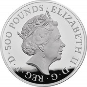UK 500 Pounds The Britannia 2019 Proof ELIZABETH II D G REG F D 500 POUNDS coin obverse UK 500 Pounds The Britannia 2019 Proof ELIZABETH II D G REG F D 500 POUNDS coin obverse