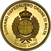 Malta 50000 Liras Inauguration of Pope 2005 Proof finish SOVRANO OSPEDALIERO ORDINE DI MALTA KNIGHTS OF MALTA 2005 50.000 LIRAS O.S.J. coin obverse Malta 50000 Liras Inauguration of Pope 2005 Proof finish SOVRANO OSPEDALIERO ORDINE DI MALTA KNIGHTS OF MALTA 2005 50.000 LIRAS O.S.J. coin obverse