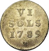 Luxembourg 6 Sols Joseph II 1789 (b) KM# 12 VI SOLS 1789 coin reverse Luxembourg 6 Sols Joseph II 1789 (b) KM# 12 VI SOLS 1789 coin reverse