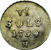 Luxembourg 6 Sols Leopold II 1790 H KM# 17 VI SOLS 1790 H coin reverse Luxembourg 6 Sols Leopold II 1790 H KM# 17 VI SOLS 1790 H coin reverse