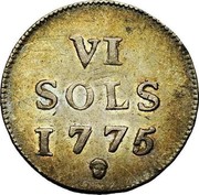 Luxembourg 6 Sols Maria Theresa 1775 (b) KM# 8 VI SOLS 1775 coin reverse Luxembourg 6 Sols Maria Theresa 1775 (b) KM# 8 VI SOLS 1775 coin reverse
