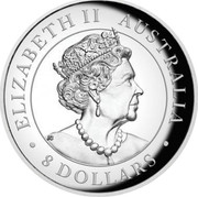 Australia 8 Dollars High Relief Koala 2019 Proof ELIZABETH II AUSTRALIA 8 DOLLARS coin obverse Australia 8 Dollars High Relief Koala 2019 Proof ELIZABETH II AUSTRALIA 8 DOLLARS coin obverse