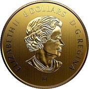 Canada 8 Dollars Pandas - A Golden Gift of Friendship 2019 ELIZABETH II 8 DOLLARS D ∙ G ∙ REGINA coin obverse Canada 8 Dollars Pandas - A Golden Gift of Friendship 2019 ELIZABETH II 8 DOLLARS D ∙ G ∙ REGINA coin obverse