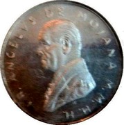 Malta 9 Tari 25th Anniversary of Fr. A. de Mojana 1987 Proof, all in proof set PS74 X# 119 FR. ANGELVS DE MOJANA M. M. H. H. coin obverse